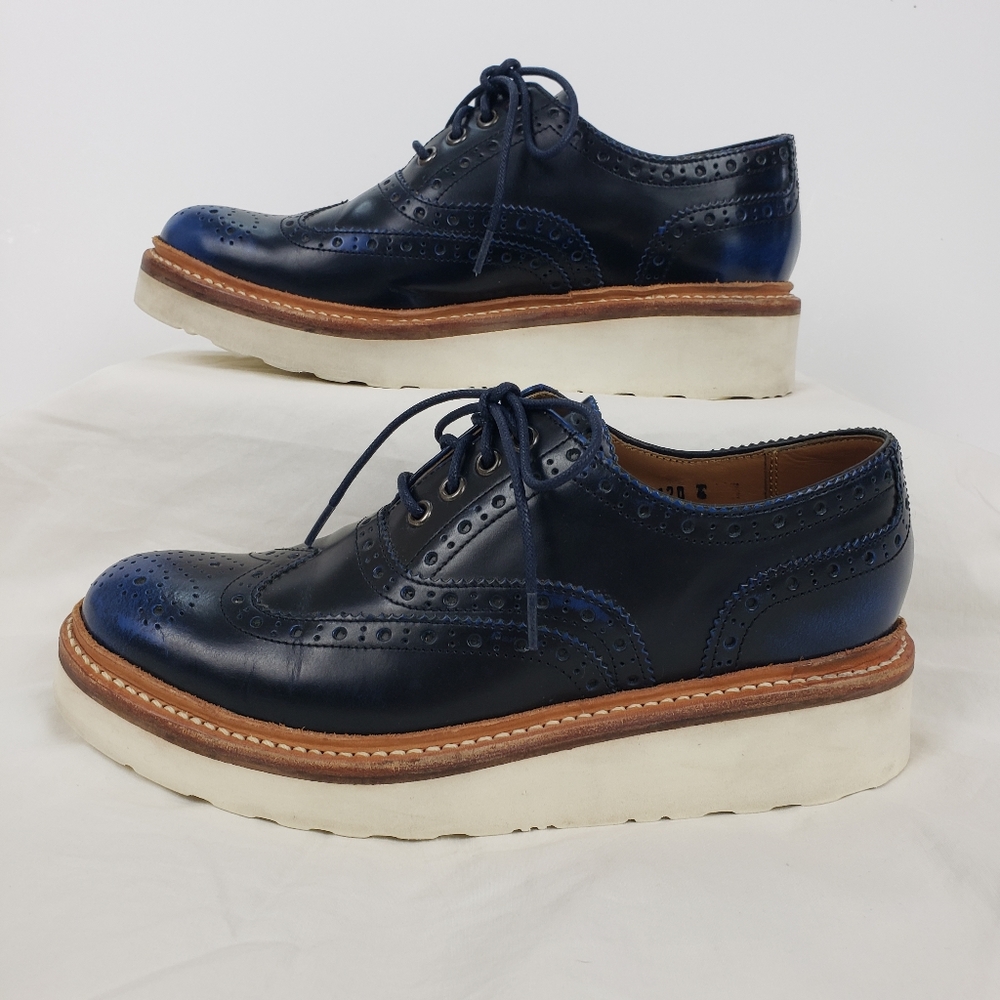 GRENSON ARCHIE V BROGUE Navy Rub Off Lightweight 👞.